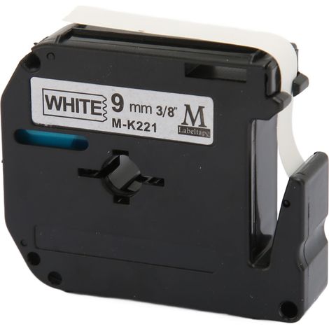 Ruban Étiqueteuse Noir sur Blanc 7m Longueur Impression Claire Résistant à l'Eau Bande Adhésive pour Imprimante LM210D LP420 LM500TS 9mm/0,35in (1/5)