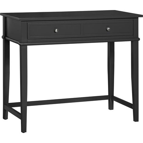 Bureau avec 1 tiroir en mélaminé noir (1/5)