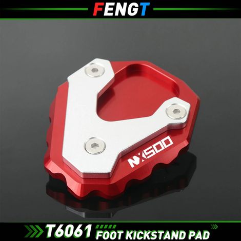 (Nx500 Rouge) Compatible pour HONDA NX500 NX400 2023 2024 Béquille de moto Pied Support latéral Agrandisseur Plaque de protection Repose-pieds Extension de pédale NX 500 400 maxpower (1/4)
