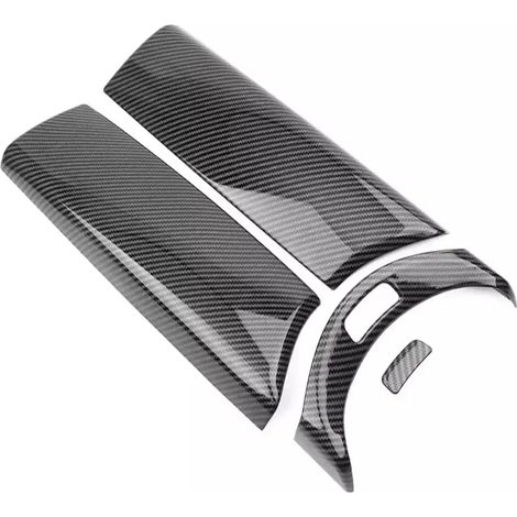 (Fibre de carbone) 4 pièces en fibre de carbone pour couvercles de boutons et interrupteurs de panneau d'accoudoir central de voiture, accessoires intérieurs compatibles avec Mercedes-Benz Classe E, G (1/4)