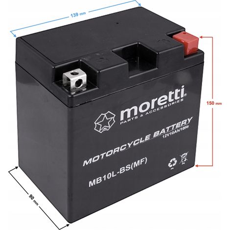 Moretti AGM (Gel) MB10L-BS Batterie (1/3)