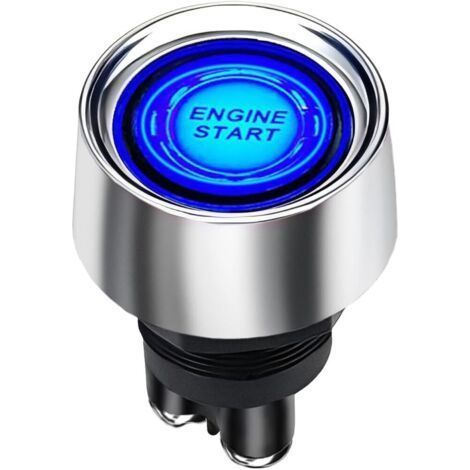 Interrupteur à bouton-poussoir bleu 12 V CC 50 A pour démarrage de voiture, interrupteur d'éclairage à bouton-poussoir Jtron, interrupteur d'allumage momentané pour course SPST (ON)-OFF (bleu) (1/5)