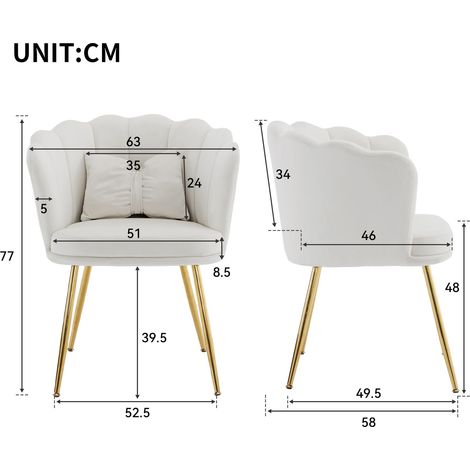 Polstersessel aus Samt in Beige 63 x 58 x 77 cm HOMAIRE (1/5)
