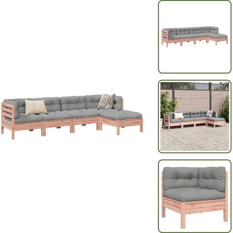 Meubles extérieurs - vidaXL Salon de jardin 5 pcs et coussins bois massif sapin de douglas - Canapé en bois