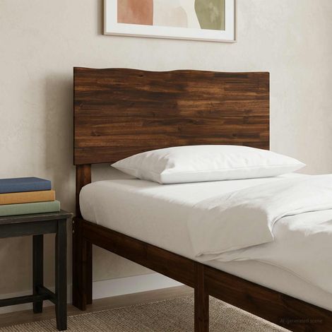 vidaXL Tête de lit en bois brut ROSTOCK Marron foncé 100 cm (1/5)