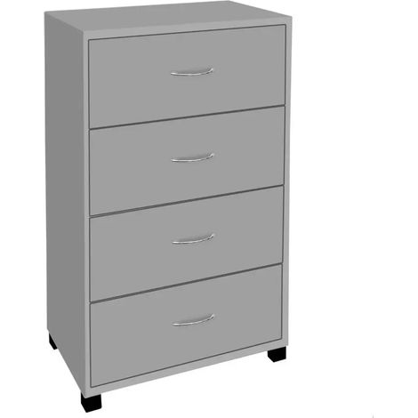 Kommode Gaia in Grau, 50 x 40 x 83 cm, 4 Schubladen, modernes Design