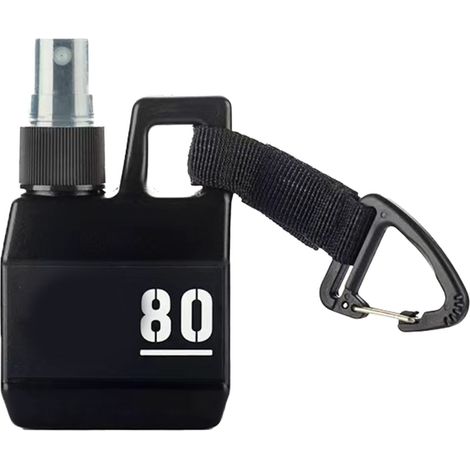 Flacon pulvérisateur 80ml, brumisateur sport mini bouteille portable pour camping, récipient avec crochet, pompe voyage noir (1/5)