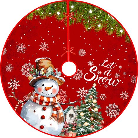 Tapis de sapin de Noël rond de 122 cm, décoration de sapin de Noël (1/3)