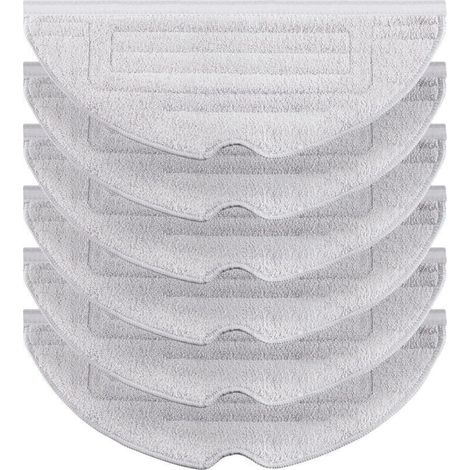 6-pack of silver ionic cleaning cloths for Roborock S8/ S8+/ S7 MaxV/ S7 MaxV Plus/ S7 MaxV Ultra/ S7 Pro Ultra/ S7/ S7+ VibraRise robotic vacuum cleaners made of VibraRise microfiber – replacement pa