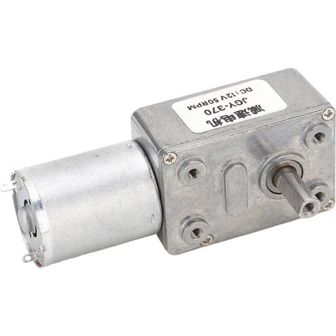 Gleichstrom-Getriebemotor, einwellig, CW/CCW, selbsthemmend, Schneckengetriebemotor mit Sockel für Etikettendrucker und Backöfen, 12 V, 50 U/min (1/5)