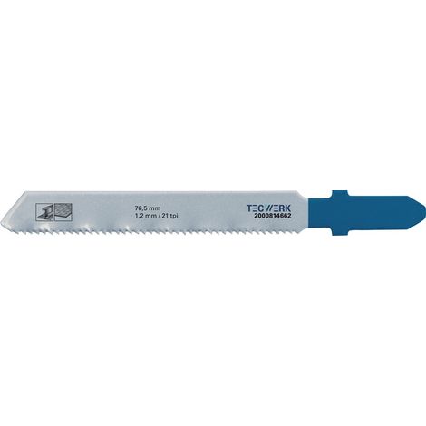 TECWERK Stichsägeblatt Gesamt-L.76,5mm Zahnt.1,2mm HSS 5 St./Karte TECWERK