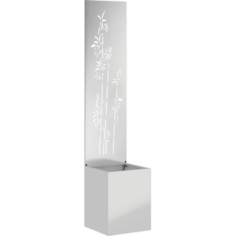 Jardinier avec Panneau Décoratif Argent 32 x 140 cm CFW229879 (1/5)