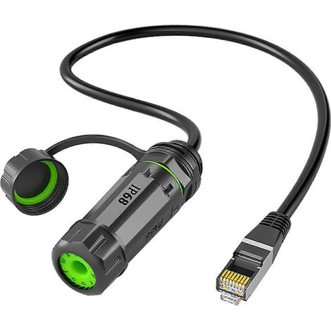 Panneau femelle blindé CAT6A M20 RJ45 étanche IP68 avec câble-- (1/5)