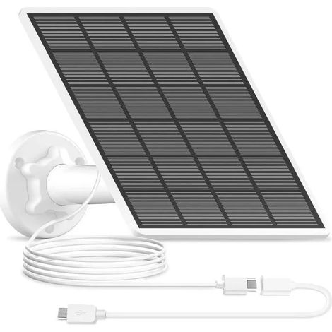Anran – Panneau solaire 3W pour caméra de surveillance extérieure – Alimentation solaire et batterie – Câble de 3m – Étanche et résistant aux intempéries