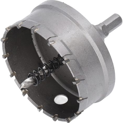 Scie cloche carbure 80mm, trépan acier avec dents, kit coupe métal et bois, foret carotteur (1/5)