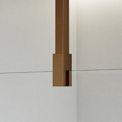 Barre de douche renforcée 125cm – Cuivre brossé – Pour douche à l'italienne – Installation plafond – Fortifura