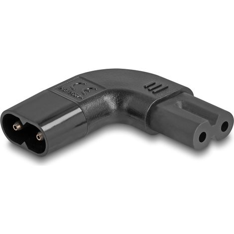 Delock Adaptador de poder IEC 60320 - C8 a C7, macho / hembra, 2,5 A, 90Â° Ã¡ngulo izquierdo / Ã¡ngulo derecho.
