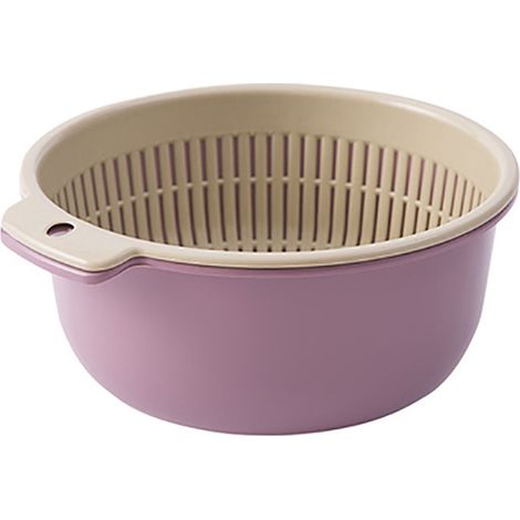 Passoire de cuisine passoire bol ensemble double couche en plastique fruits légumes panier de lavage bols de vidange pour le nettoyage détachable petit 14x7x16 cm