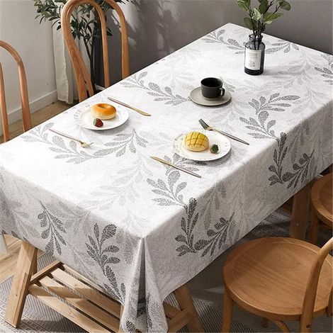 Nappe rectangulaire en PVC imperméable et résistante aux taches, facile d'entretien, moderne (120 x 180 cm) (1/2)