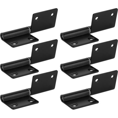 Lot de 6 charnières de porte en acier inoxydable en forme de drapeau pour meubles de placard et d'armoire. (1/5)