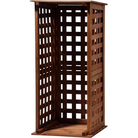 dobar® Green Label 29097FSC - Scaffale per Legna da ardere, in Legno Massiccio, Piccolo rifugio per Legna da ardere, 0,08 m³, per Interni, 39 x 39 x 85 cm, Marrone (1/5)