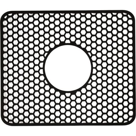 Silikon-Spülbeckenmatte – Küchen-Abtropfmatte – Geschirrschutz – Wabenmuster – 34,5 x 29,9 cm – Schwarz (1/5)
