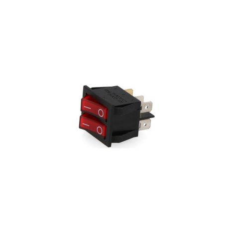 Interruptor doble luminoso empotrado on/off 15a