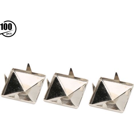 100 Stück Pyramidenförmige Punk-Krallen-Metallnieten für Kleidung, Schuhe, Taschen, Schmuck, DIY, Silber, 15 mm (1/5)