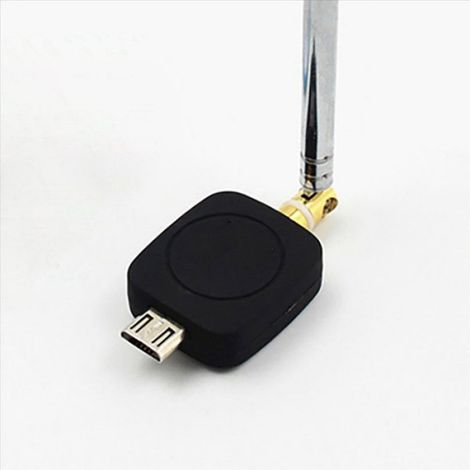 2X RéCepteur Tuner TV Mini Micro-USB DVB-T pour Android,2 x Tuner DVB-T 2 x Antenne,Noir Argent (1/5)