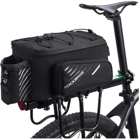 Sacoche de vélo 8L pour porte-bagages, sacoche étanche Reflex, sac bandoulière multi-compartiments, sac de voyage extérieur avec housse de pluie-AquaForge