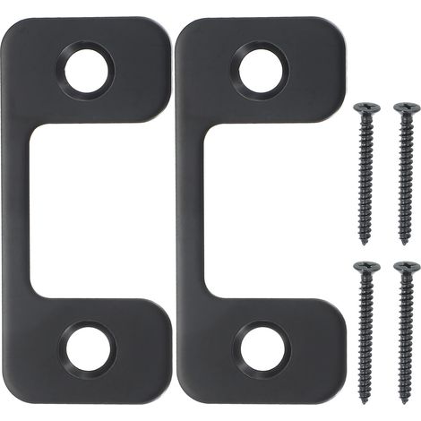 2 plaques gâche réglables Plaque gâche pour serrure 1" x 2,24" Noir (1/5)