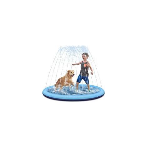 Wasserspielmatte für Kinder und Hunde, 170CM dicke Splash-Spielmatte, rutschfestes Bewässerungskissen, aufblasbares Wasserspielzeug (1/5)