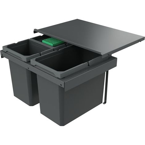 Naber Abfallsammler Cox Stand-UP® 350 S/600-3, für vorhandenen Auszug, mit Biodeckel, anthrazit (1/4)