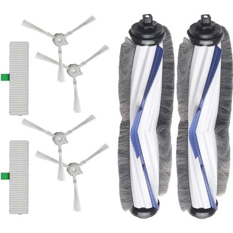 Lot de 8 brosses principales haute efficacité pour aspirateurs robots Rowenta Explorer 60 RR7427 RR7447 - Accessoires de rechange - 2 brosses à rouleau principales, 2 filtres haute efficacité, (1/5)