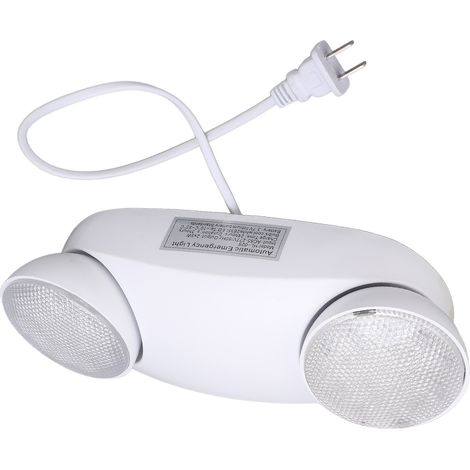 Projecteur de secours à DEL à deux têtes réglables, luminaire d'éclairage de secours commercial avec batterie de secours, prise américaine 85-265 V (1/5)