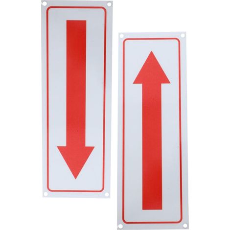 Lot de 2 Panneaux en Alliage d'Aluminium avec Flèche Rouge, Signalisation Directionnelle pour Sécurité Accrue en Milieu Scolaire et Bureau, Pose Rapide (1/5)