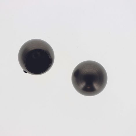 Lot de 2 Embouts Boule pour tringles à rideaux de Diam. 20mm en Carbone - BOULET