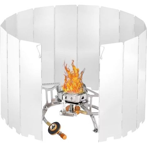 Paravientos para hornillo de camping - Protección contra el viento - 1 pieza - Aluminio (1/5)