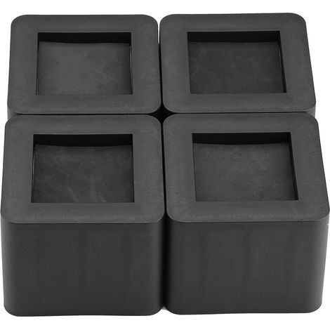 Rehausseur de Meubles Lot de 4 Pieds en Plastique PP Noir Antidérapant pour Lit Canapé Table Bureau Hauteur 8,5cm (1/5)
