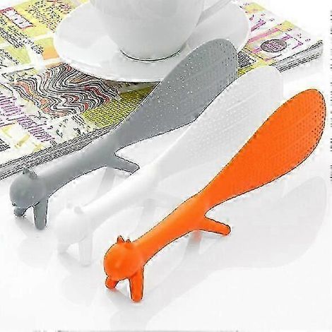 Cuillère à riz antiadhésive en plastique en forme d'écureuil, une pièce, couleur aléatoire (1/5)