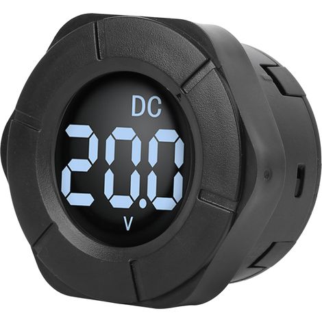 Voltmètre numérique LCD rond DC 0-300V pour voiture, testeur de tension avec affichage digital, moniteur de voltmètre auto (1/5)