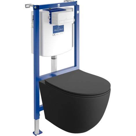 VILLEROY&BOCH WC Set mit Vorwandelement, Wand-WC und Spülknopf (1/5)