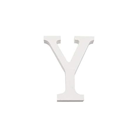 Letra Y madera decorativo 11 cm  Blanco (1/3)