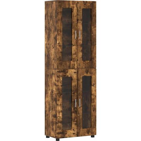 Highboard FLORIN Smoked Oak 60 x 35 x 182 cm Engineered Wood vidaXL