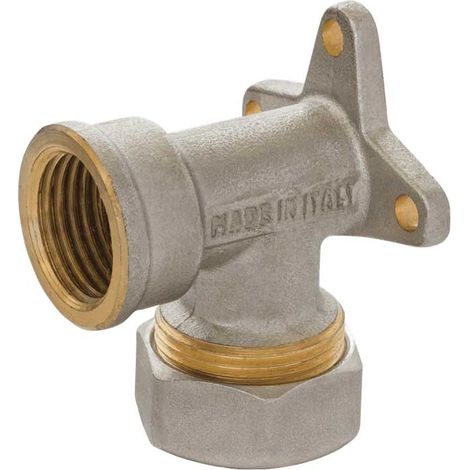 GOMITO FEMMINA FLANGIATO A COMPRESSIONE O-RING PER TUBO RAME APE Ø12 x 1/2