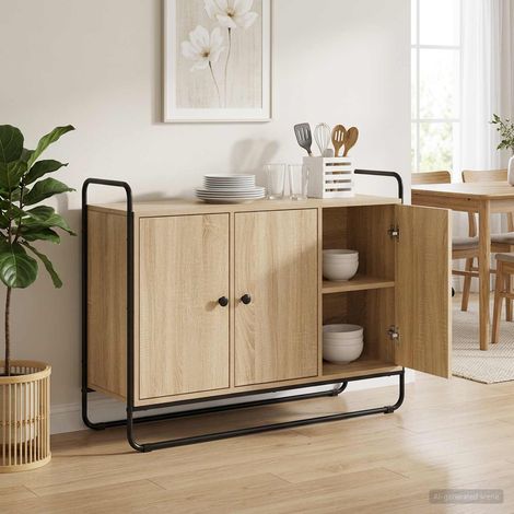 Aparador Roble Sonoma 102 x 35 x 75 cm Madera de ingeniería (1/4)
