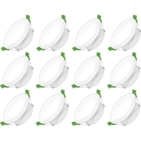Spot Led Encastrable Salle de Bain,Spots LED 230V, 7W Trou Φ 65-75mm, IP44, Dimmable, Spot Led Encastrable Extra Plat, Blanc Chaud 3000K Blanc Neutre 4000K Blanc Froid 6500K, Lot de 12 (1/5)
