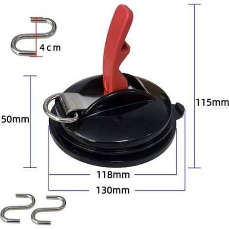 Saugnapf-Anker mit Montagezubehör – 4-teiliges Set mit Saugnapfhaken und 8 S-Haken