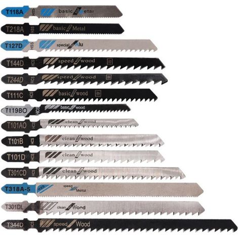 48pcs Lames de Scie Sauteuse à Tige en T, Fabriquées en HCS/HSS, avec étui de rangement pour la coupe du bois, du plastique (1/4)