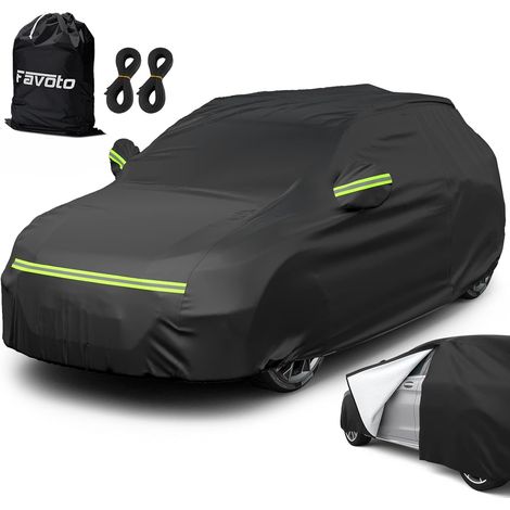 Bâche Voiture Housse de Protection Auto Exterieur PEVA Couverture Imperméable pour SUV Compact avec Ouverte Latérale pour Cabine, Coton Respirant, Anti UV Neige Poussière 450170120cm (1/5)